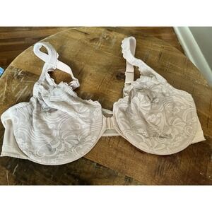 Glamorise Wonderwire Front Closure Lace Stretch Bra 9245 Beige‎ 40C EUC